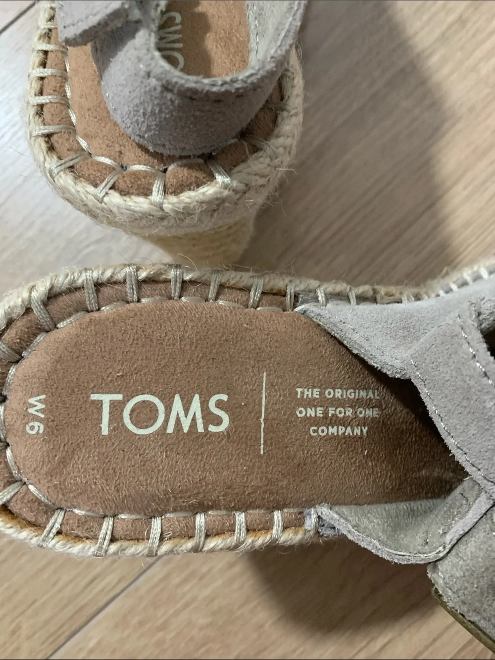 TOMS Taupe Suede Espadrille Slingback Sandals